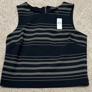 Banana Republic Black and Olive Striped Sleeveless Top NWT